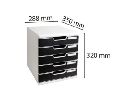 EXACOMPTA Module de classement MODULO, 5 tiroirs, noir