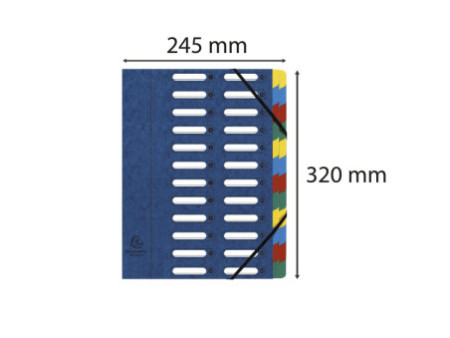 EXACOMPTA Trieur Harmonika, A4, 24 compartiments, bleu