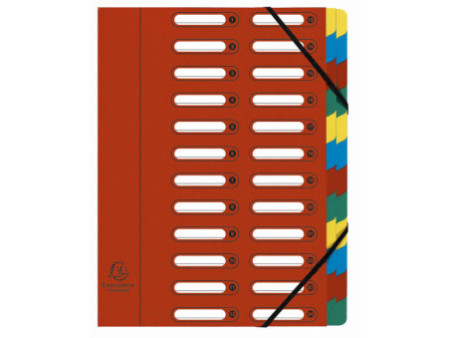 EXACOMPTA Trieur Harmonika, A4, 24 compartiments, rouge