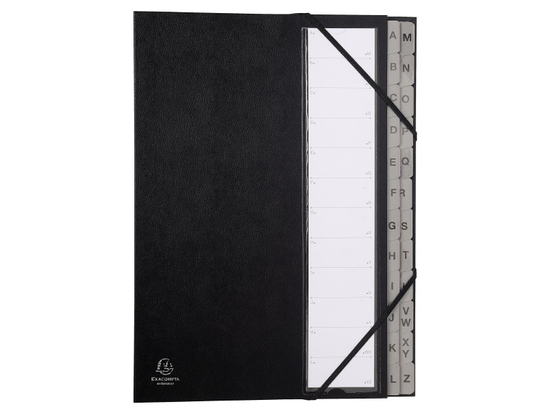 EXACOMPTA Trieur Ordonator, A-Z, A4, 24 compartiments, noir
