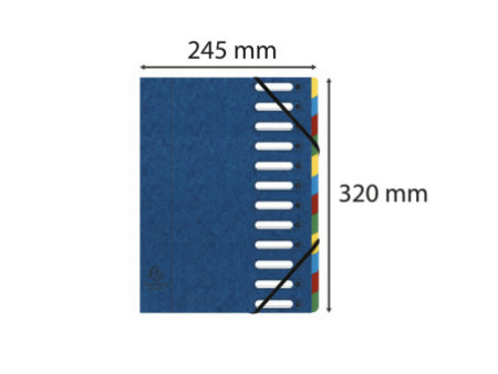 EXACOMPTA Trieur Harmonika, A4, 12 compartiments, bleu