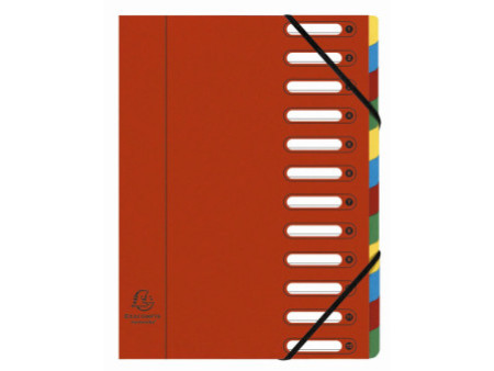 EXACOMPTA Trieur Harmonika, A4, 12 compartiments, rouge