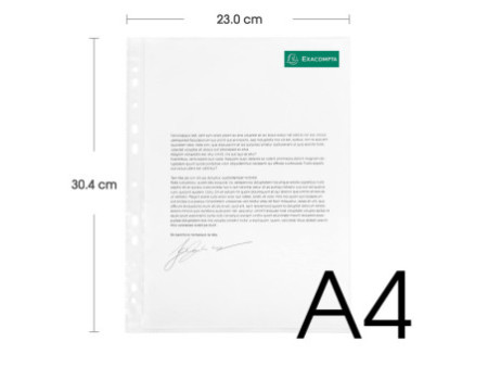 EXACOMPTA Pochette perforée, A4, PVC, lisse, transparent
