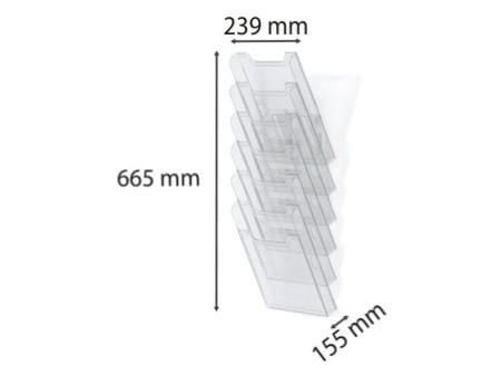 EXACOMPTA Trieur mural, A4 vertical, 6 cases, transparent