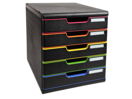 EXACOMPTA Module de classement MODULO A4, 5 tiroirs,arlequin