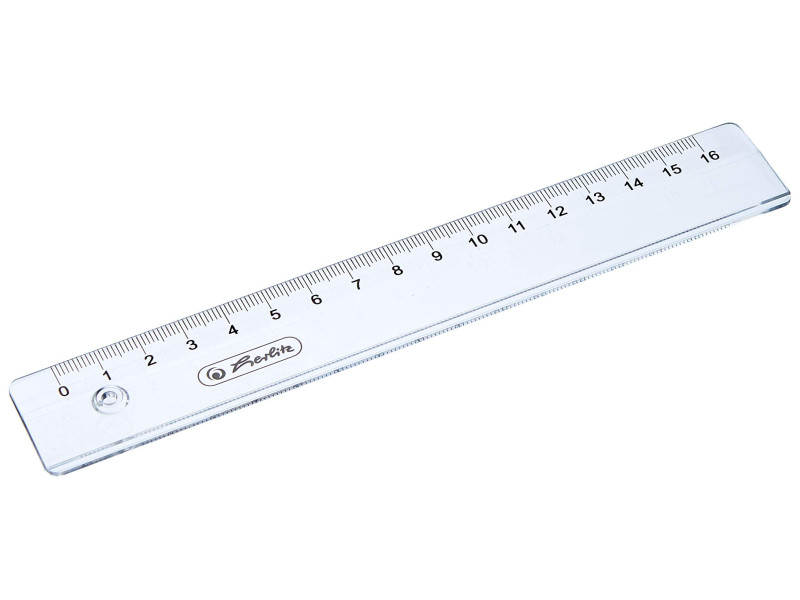 herlitz Règle en plastique, 160 mm de longueur, transparente