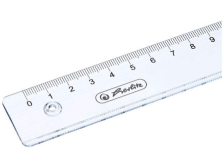 herlitz Règle en plastique, 160 mm de longueur, transparente