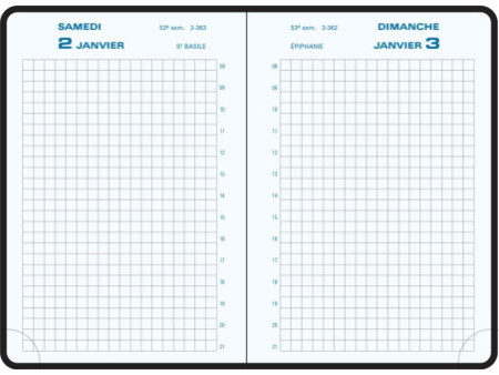 EXACOMPTA Agenda de poche Journal 13 Quadrillé 2026, assorti