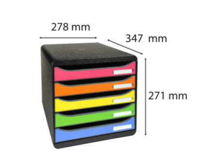 EXACOMPTA Module de classement BIG-BOX PLUS, 5 tiroirs