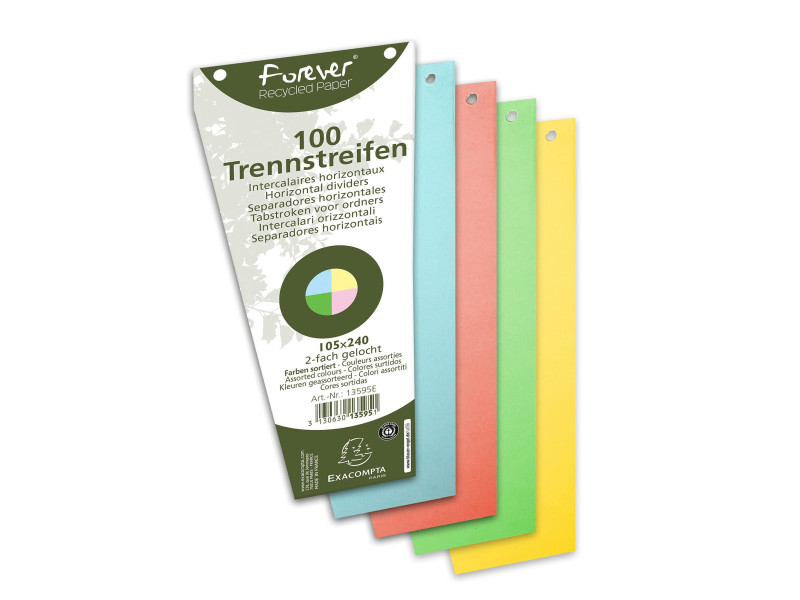 EXACOMPTA Fiches intercalaires trapézoïdales, carton,assorti