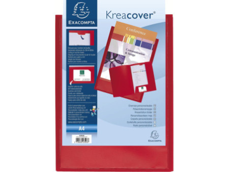 EXACOMPTA Chemise personnalisable Kreacover, PP, A4, rouge