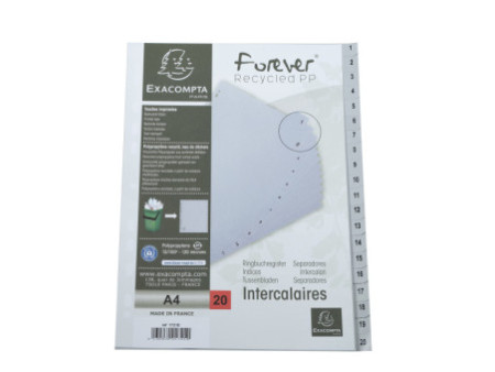 EXACOMPTA Intercalaire numérique en plastique, A4, gris