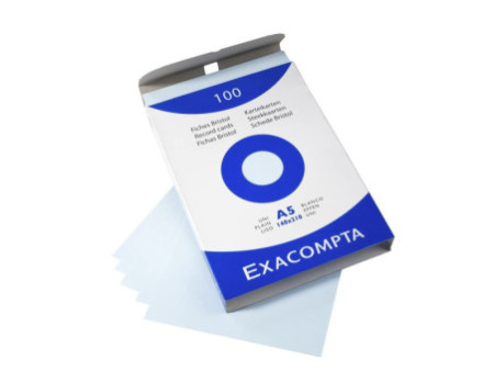 EXACOMPTA Fiches bristol, A5, uni, bleu azur