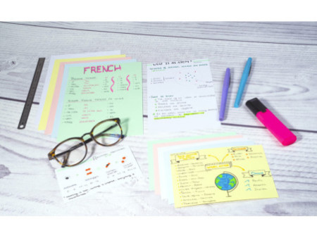 EXACOMPTA Fiches bristol, A6, uni, bleu azur