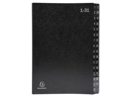 EXACOMPTA Trieur numérique, A4, 1-31, 32 compartiments, noir