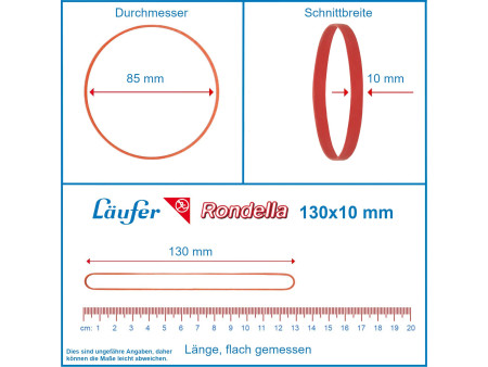 Läufer Bracelet élastique RONDELLA, 130 x 10 mm, 1.000 g