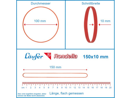 Läufer Bracelet élastique RONDELLA, 150 x 10 mm, 1.000 g
