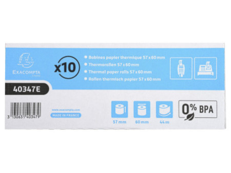 EXACOMPTA Bobines thermiques pour caisses, 57 mm x 44 m