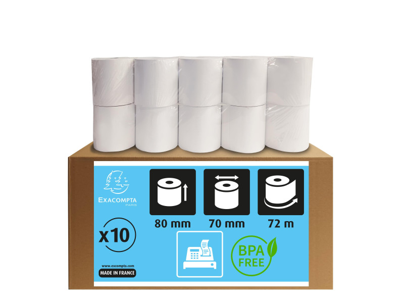 EXACOMPTA Bobine thermique pour caisses, 80 mm x 72 m