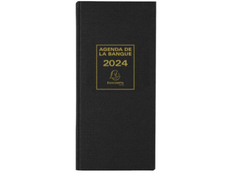 EXACOMPTA Agenda Banquier long, 1 volume, 2026, noir