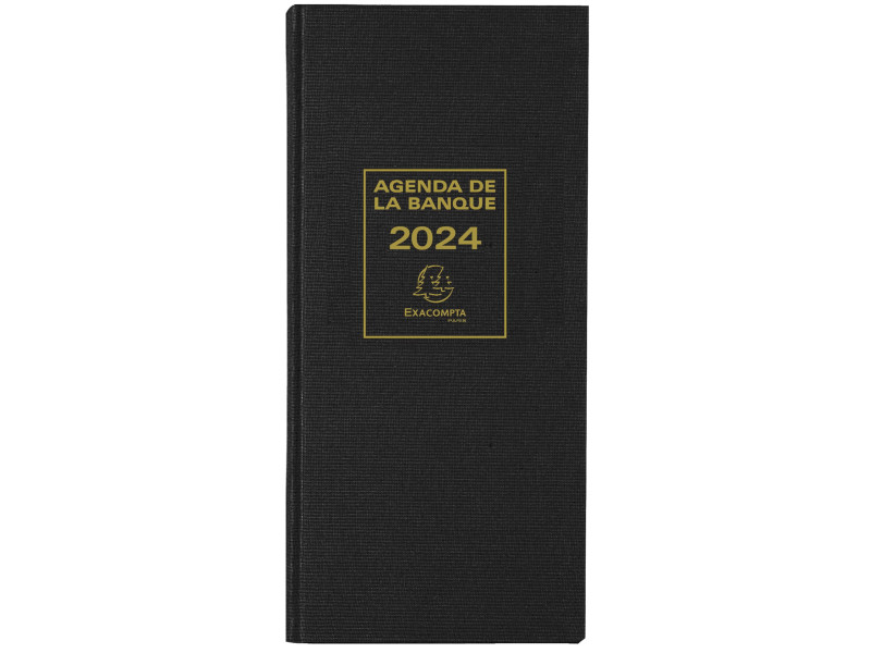EXACOMPTA Agenda Banquier long, 1 volume, 2026, noir