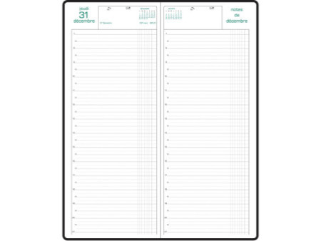 EXACOMPTA Agenda de bureau 1 jour Long, 2026, noir