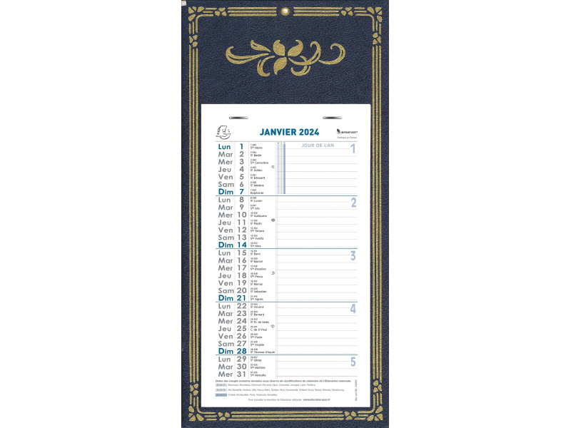 EXACOMPTA Calendrier mural, 130 x 230 mm, fond Skytos, 2026