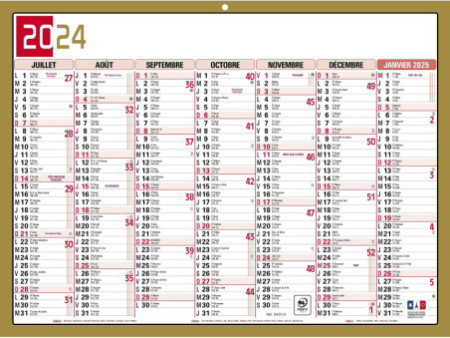 EXACOMPTA Calendrier tricolore neutre, 295 x 220 mm, 2026