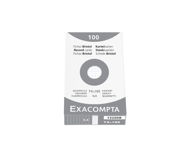 EXACOMPTA Fiches bristol, A7, quadrillé, blanc