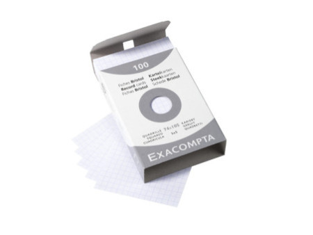 EXACOMPTA Fiches bristol, A7, quadrillé, blanc