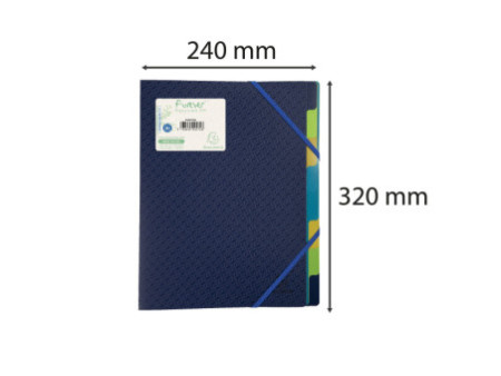 EXACOMPTA Trieur, A4, PP, 8 compartiments, bleu