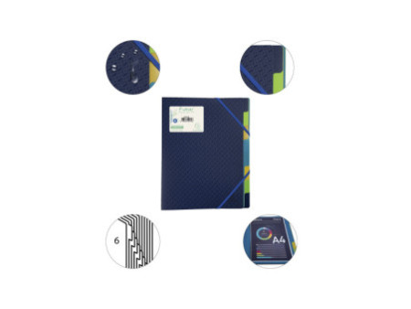 EXACOMPTA Trieur, A4, PP, 8 compartiments, bleu