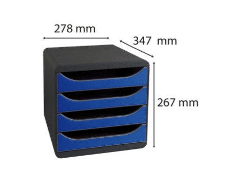 EXACOMPTA Module de classement BIG-BOX, 4 tiroirs,bleu royal