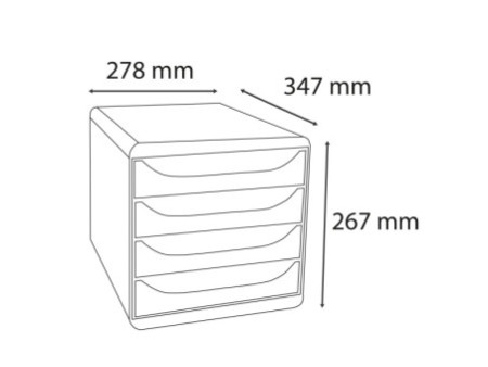 EXACOMPTA Module de classement BIG-BOX, 4 tiroirs,bleu royal
