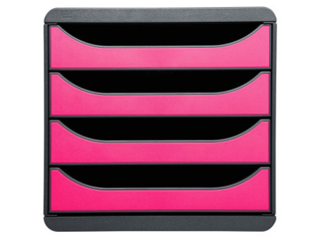 EXACOMPTA Module de classement BIG-BOX, 4 tiroirs, framboise