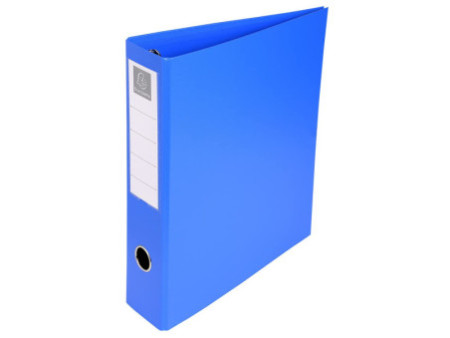 EXACOMPTA Classeur rembordé PVC, 4 anneaux en D, A4, bleu