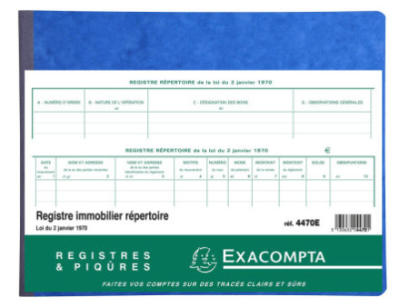 EXACOMPTA Piqûre 'Agents immobiliers & marchands de biens'