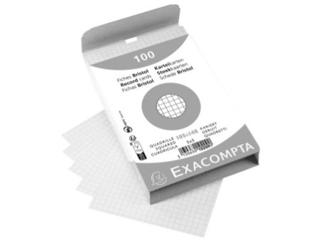 EXACOMPTA Fiches bristol, A6, quadrillé, blanc