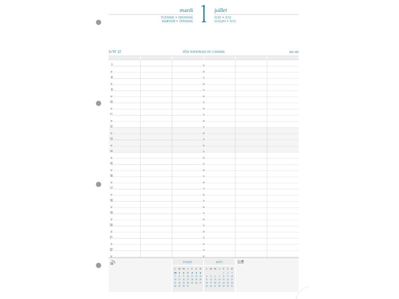 EXACOMPTA Recharge pour organiseur 'Exatime 29', 2026