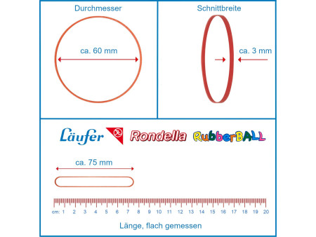 Läufer Bracelets élastiques RONDELLA Rubberball en sachet -