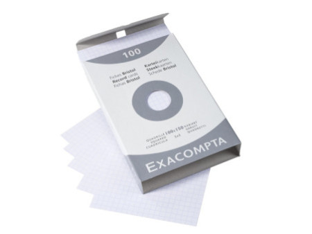 EXACOMPTA Fiches bristol, 100 x 150 mm, quadrillé, blanc