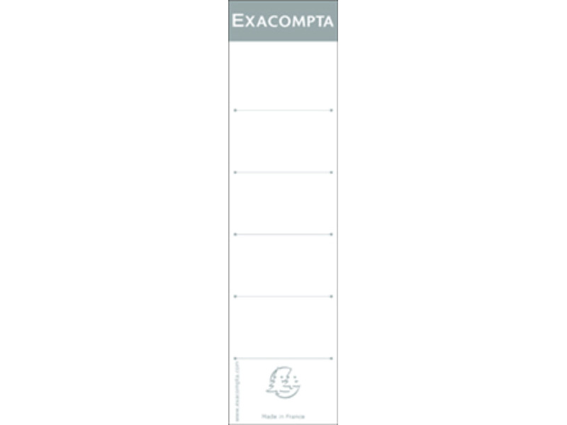 EXACOMPTA Etiquette de dos de classeur, 48 x 185 mm, blanc