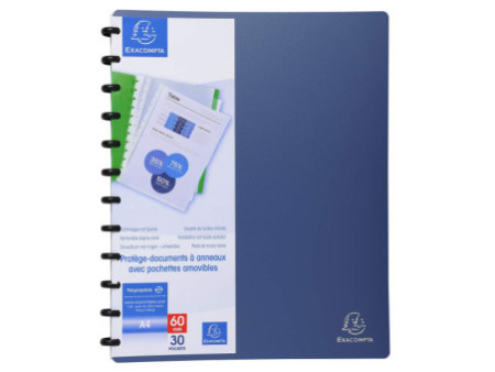 EXACOMPTA Protège-documents, A4, 30 pochettes, bleu