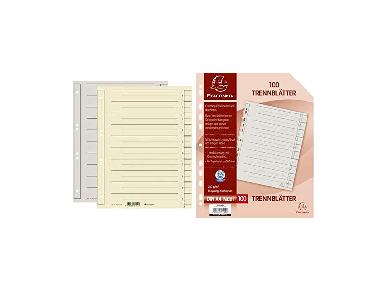 EXACOMPTA Intercalaires, A4 extra large, chamois