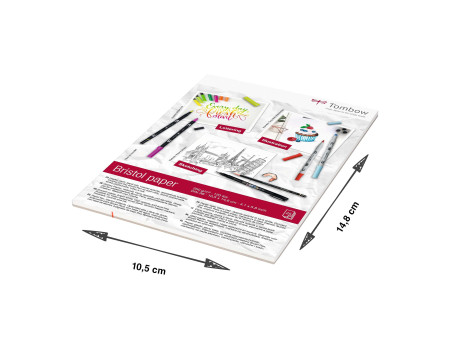 Tombow Bloc de papier dessin 'Bristol', A6, uni, 250 g/m2