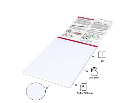 Tombow Bloc de papier dessin 'Bristol', A6, uni, 250 g/m2