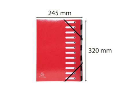 EXACOMPTA Trieur Iderama, 12 compartiments, rouge