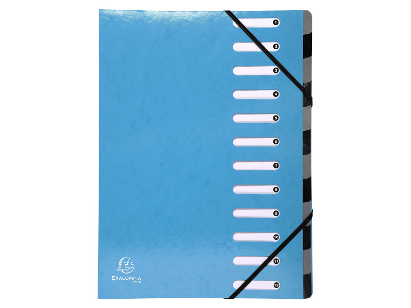 EXACOMPTA Trieur Iderama, 12 compartiments, bleu clair
