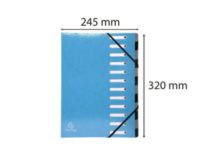 EXACOMPTA Trieur Iderama, 12 compartiments, bleu clair