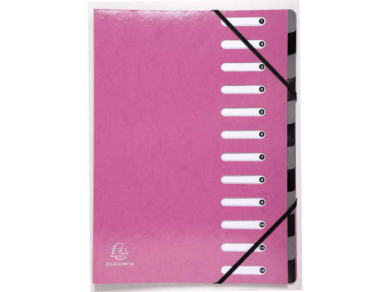 EXACOMPTA Trieur Iderama, 12 compartiments, rose